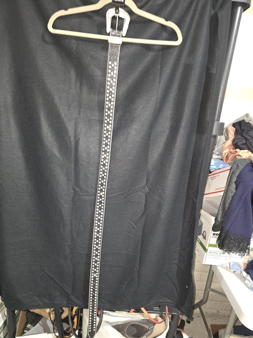 torrid Black Rhinestone Stud Slim Belt